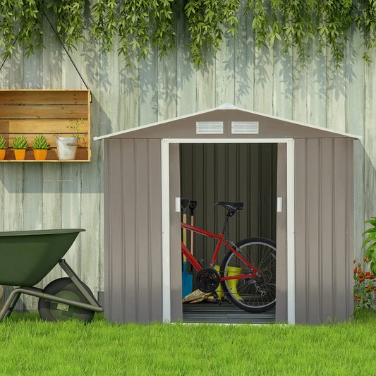 Outsunny 7ft x 4ft Lockable Garden Metal Storage Shed