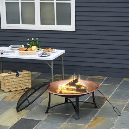 Outsunny 76cm Metal Large Firepit