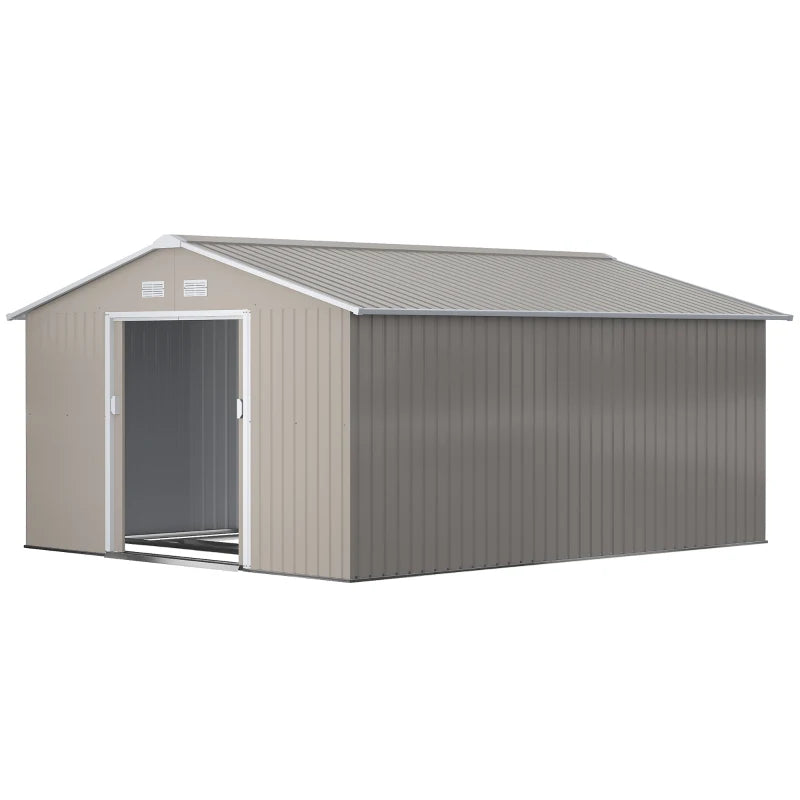 Outsunny 13 x 11ft Garden Metal Storage Shed