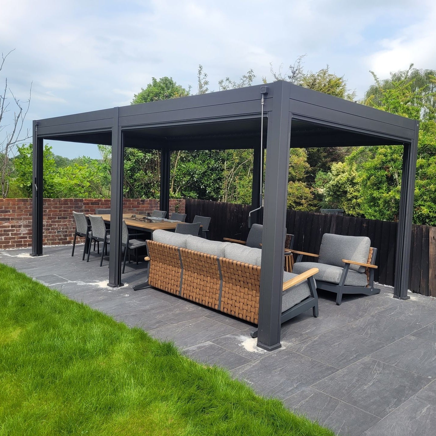 Suns Lifestle Rota Louvered Pergola 3 X 6M - Matt Royal Grey