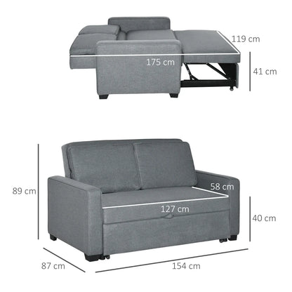 HOMCOM Double Sofa Bed Click Clack Sofa Bed