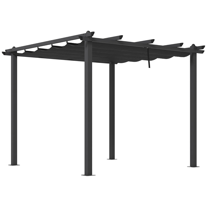 Outsunny 3 x 3m Aluminium Pergola with Retractable Roof