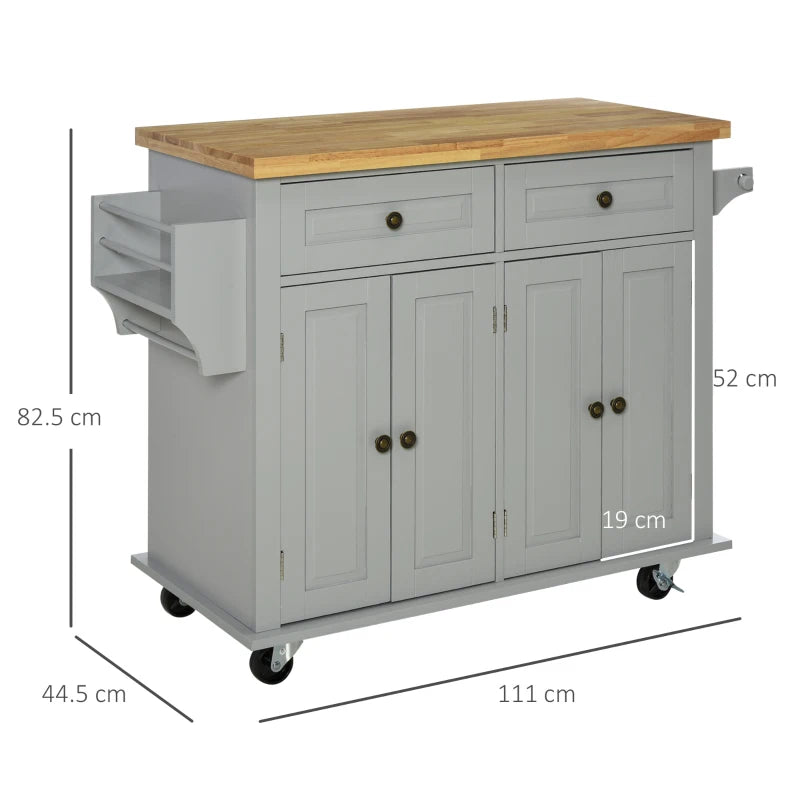 HOMCOM Rolling Kitchen Island