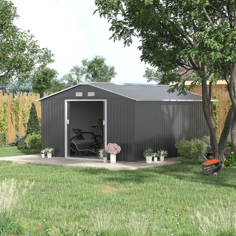 Outsunny 13 x 11ft Metal Garden Shed