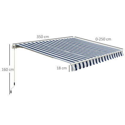 Outsunny Manual Retractable Awning 3.5 x 2.5m