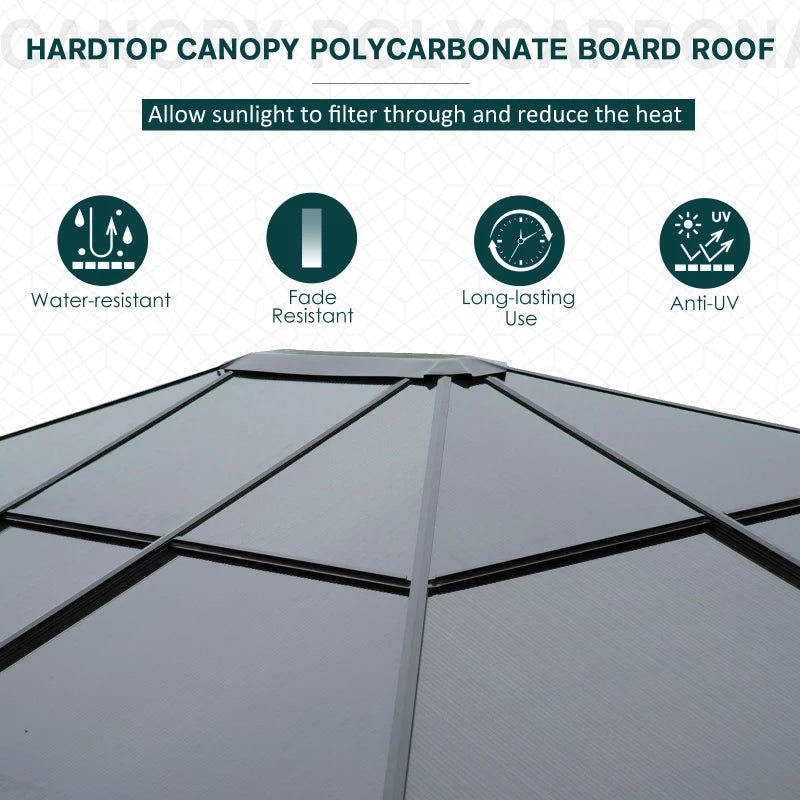 Outsunny Polycarbonate Hard Top Gazebo