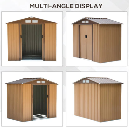 Outsunny 7 x 4ft Lockable Metal Garden Shed