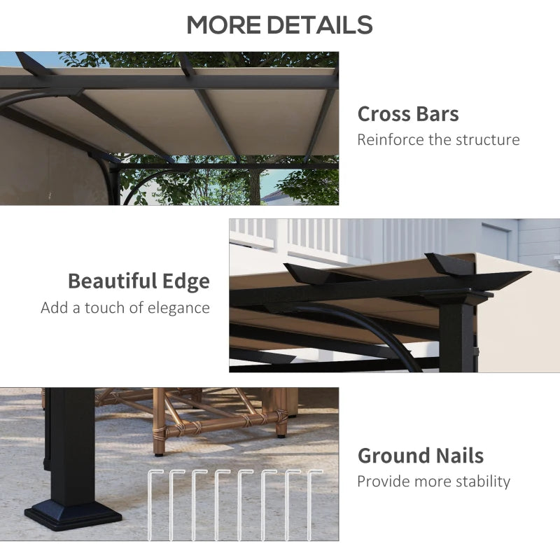 Outsunny 3 x 3(m) Outdoor Retractable Pergola Gazebo