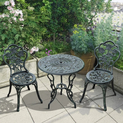 Outsunny Cast Aluminium Outdoor Patio Garden Bistro Elegant Design