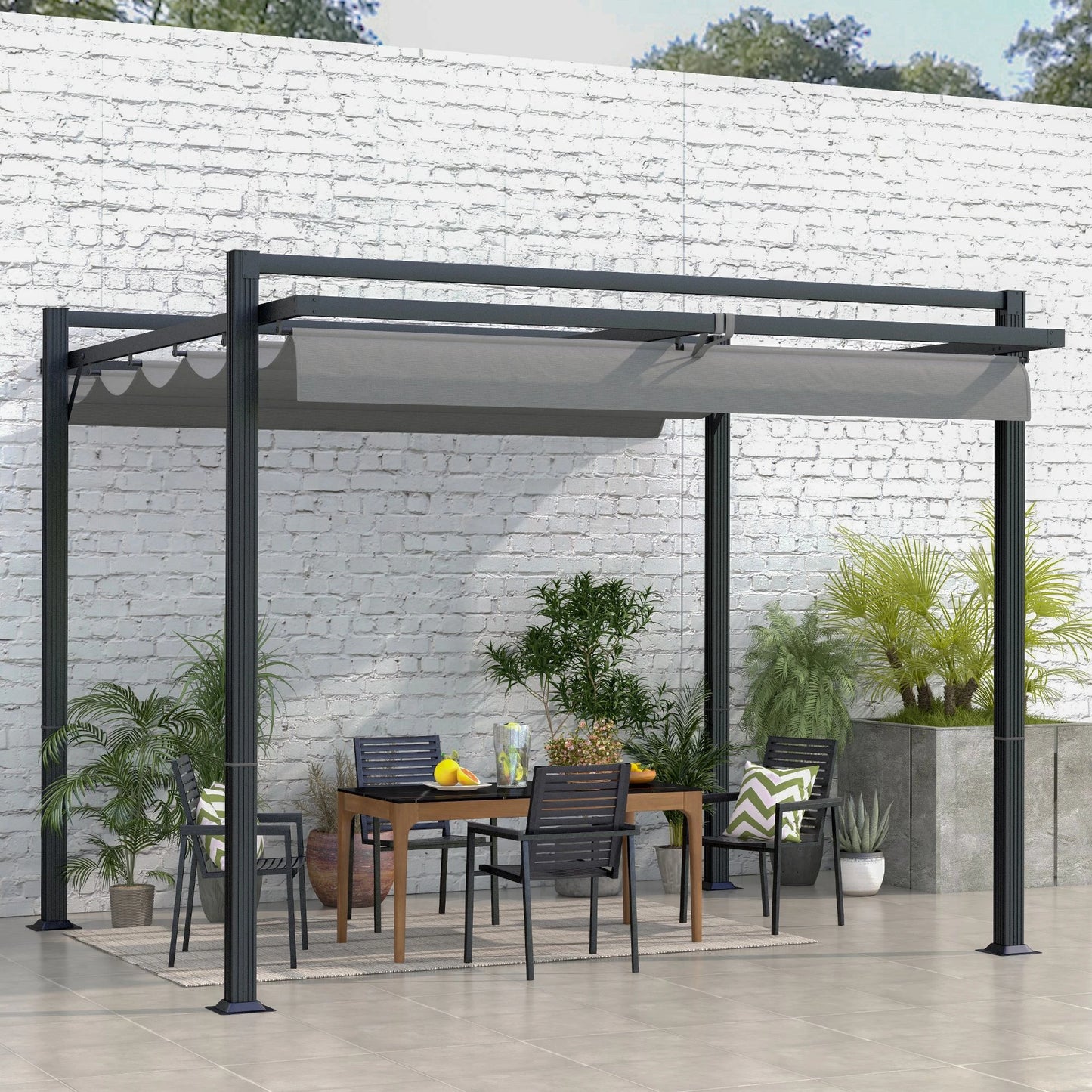 Outsunny 3 x 3(m) Retractable Pergola