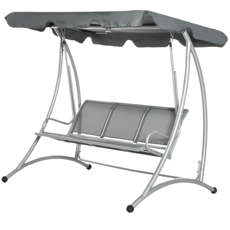 Outsunny Three Person Steel Outdoor Porch Swing Chair