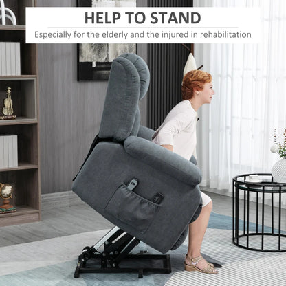 HOMCOM Oversized Riser and Recliner Chairs for the Elderly with 8 Vibration Massage