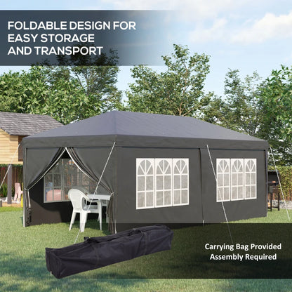 Outsunny 3 x 6 m Pop Up Gazebo with Sides and Windows