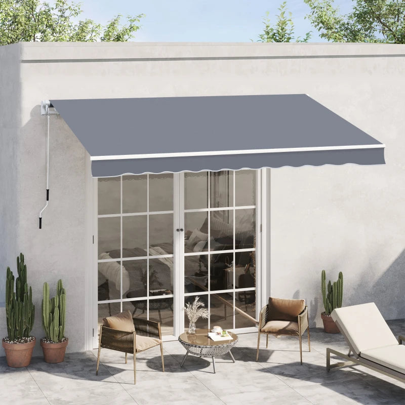 Outsunny Manual Retractable Awning 4m x 3m