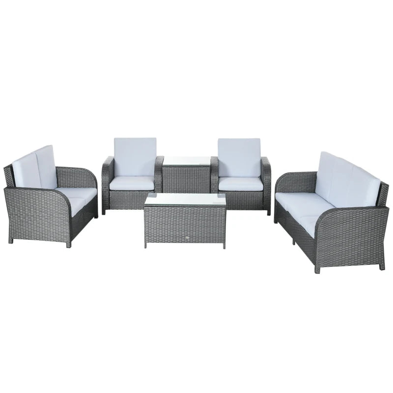 Outsunny 7 Seater Outdoor Rattan Garden Furniture Set – Pristine Pergolas