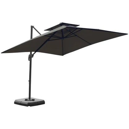 Outsunny Cantilever Parasol 360 Degree, Weighted Base and Cover Included