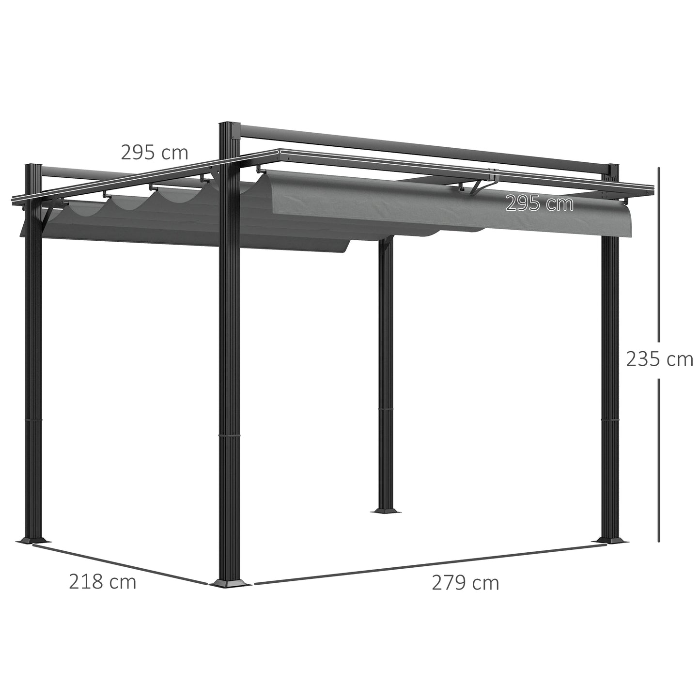 Outsunny 3 x 3(m) Retractable Pergola