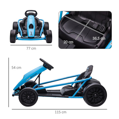 HOMCOM 24V Drift Kart, Electric Ride-On Racing Go Kart