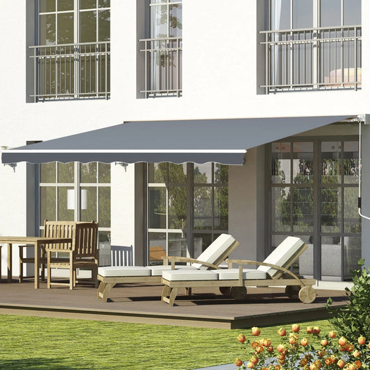 Outsunny 2.5m x 2m Garden Patio Manual Awning