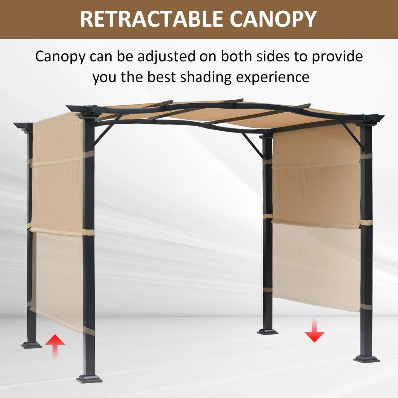 Outsunny Outdoor Retractable Pergola Garden Gazebo