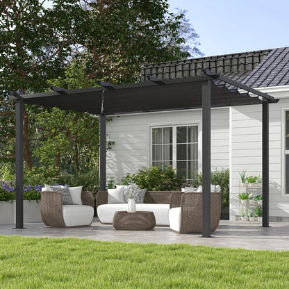 Outsunny 3 x 4m Aluminium Pergola, with Retractable Roof