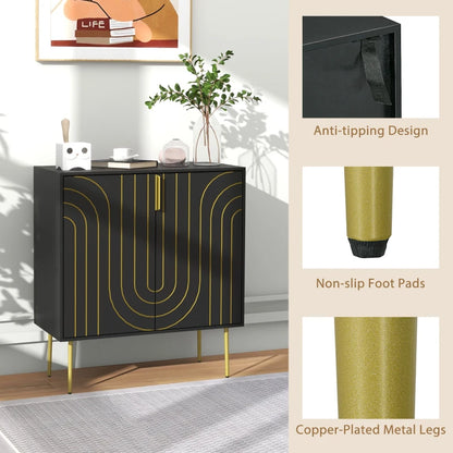 HOMCOM Art Deco Inspired Sideboard