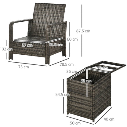 Premium Outsunny 3 pcs PE Rattan