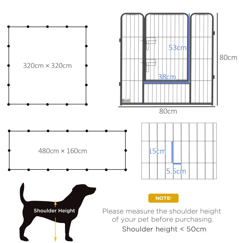 PawHut 16 Panels Heavy Duty Puppy Playpen