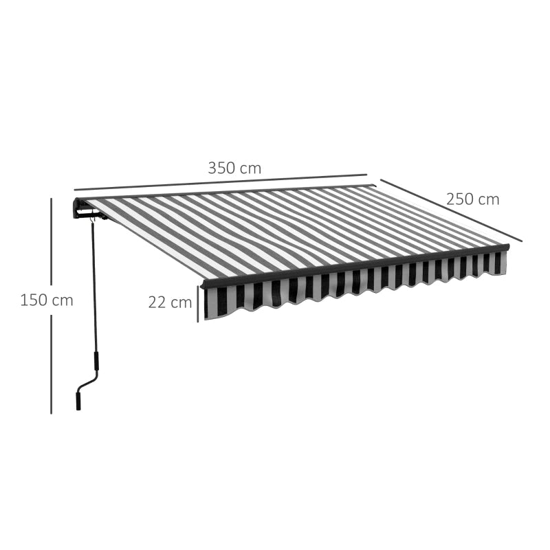 Outsunny 2.5 x 3.5m Aluminium Frame Electric Awning