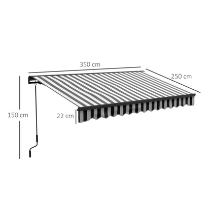 Outsunny 2.5 x 3.5m Aluminium Frame Electric Awning