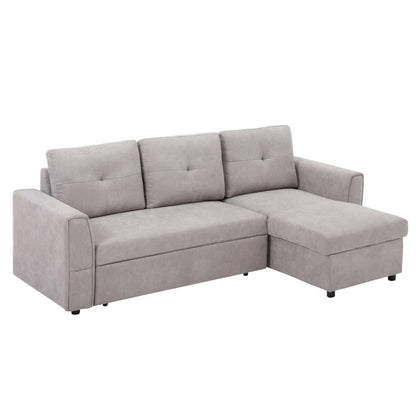 HOMCOM Linen-Look 'L' Storage Sofa Bed