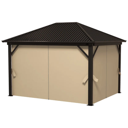 Outsunny 3.6 x 3m Aluminium Frame Hardtop Gazebo, with Accessories