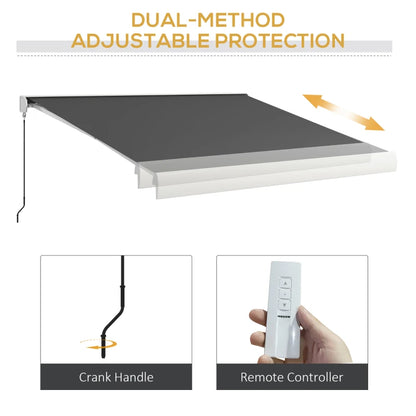 Outsunny 395m x 3m Electric Retractable Awning with Remote Controller