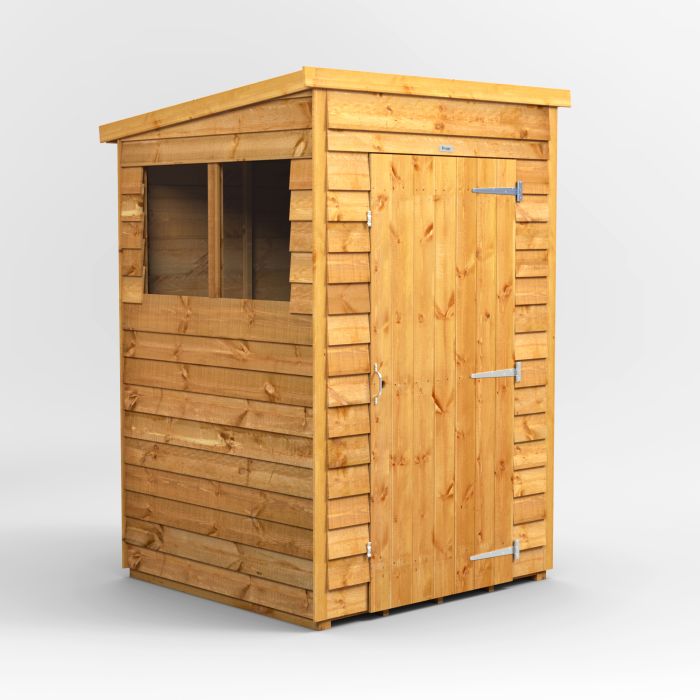 Power Pent Roof Overlap Garden Shed 4'x4' Golden Brown