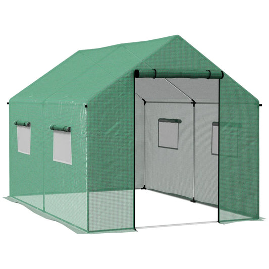 Outsunny Polyethylene Walk-in Polytunnel Greenhouse, 2 x 3(m)