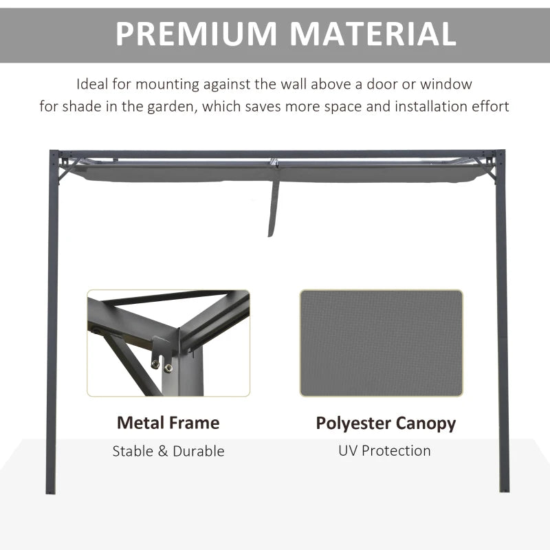 Outsunny 3 x 3(m) Outdoor Pergola Retractable Canopy Wall