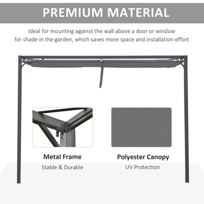 Outsunny 3 x 3(m) Outdoor Pergola Retractable Canopy Wall