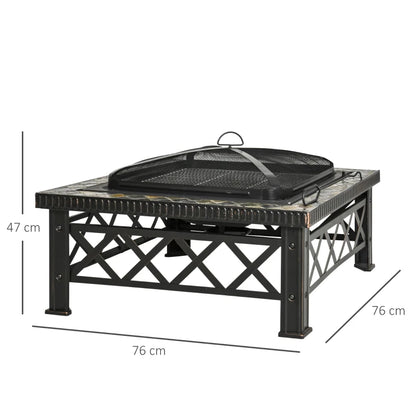 Outsunny Large Outdoor Fire Pit Table