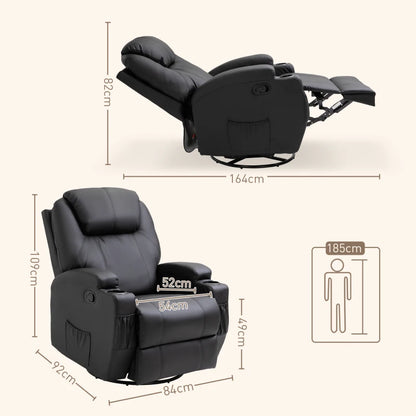 HOMCOM Recliner Armchair, Rocking Massage