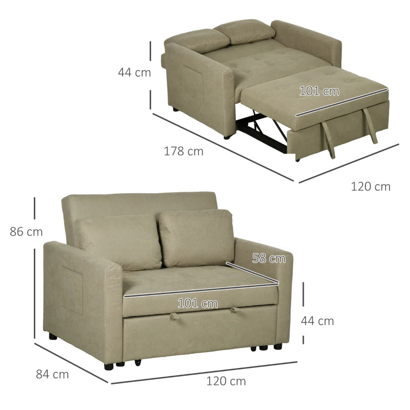 HOMCOM Loveseat Sofa Bed