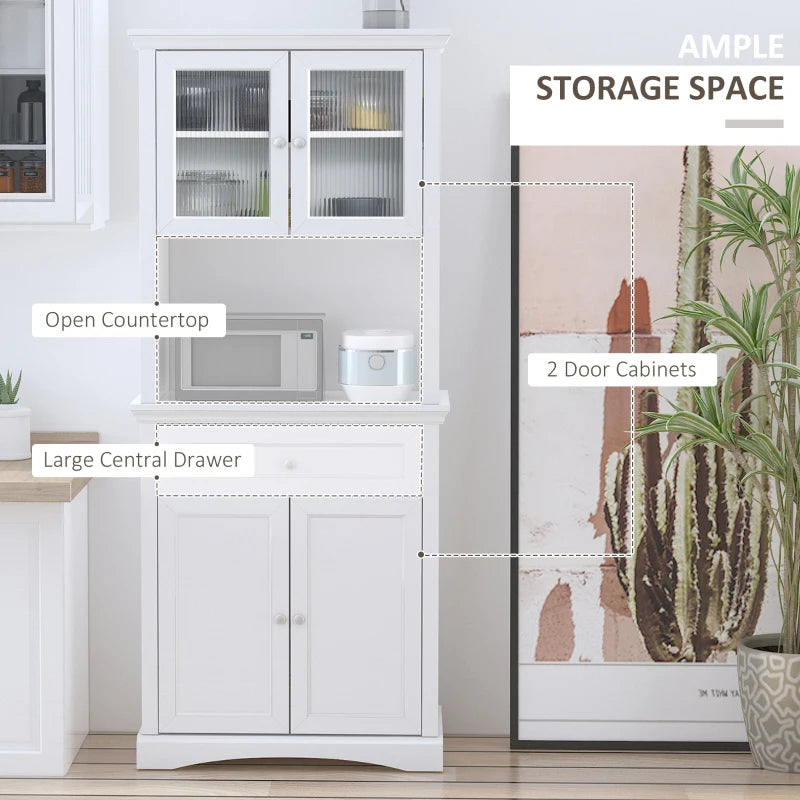 HOMCOM Kitchen Cupboard, Freestanding Storage Cabinet