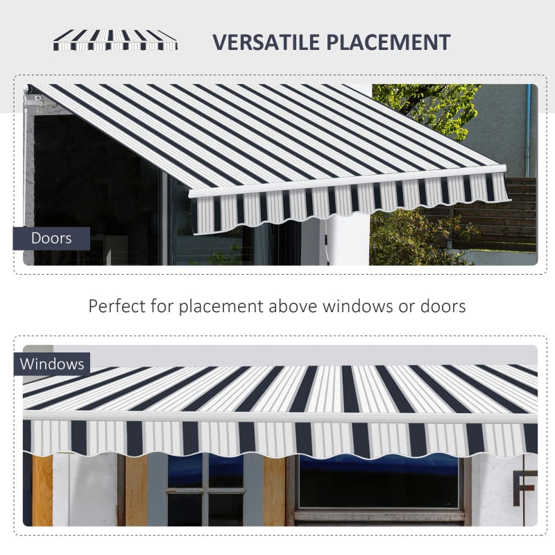 Outsunny Manual Retractable Awning 4x3m