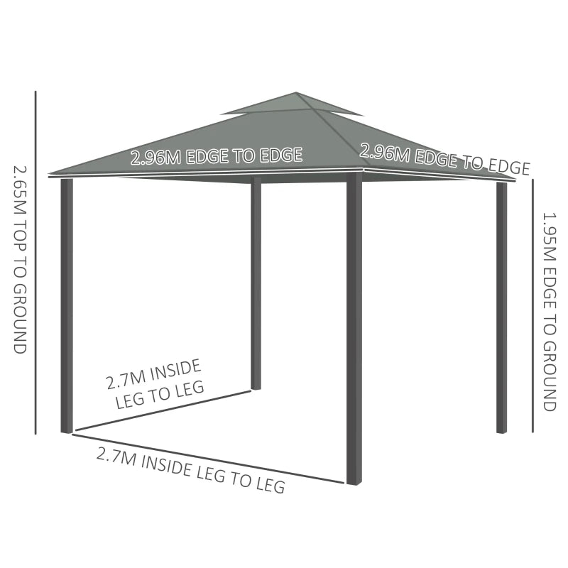 Outsunny 3 x 3m Patio Gazebo Marquee