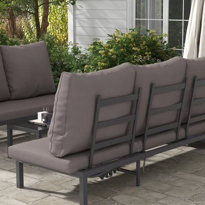 Outsunny Three-Piece Aluminium Lounger Set