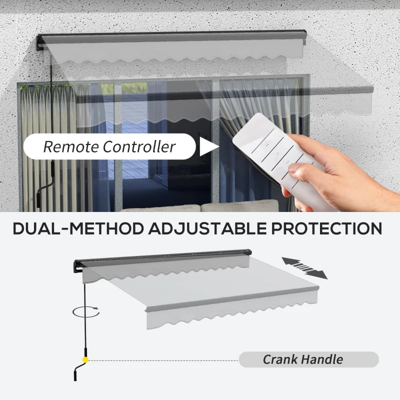 Outsunny 3 x 2m Aluminium Frame Electric Awning