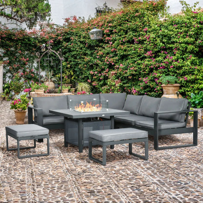 Outsunny 6-Piece Aluminium Garden Furniture Set