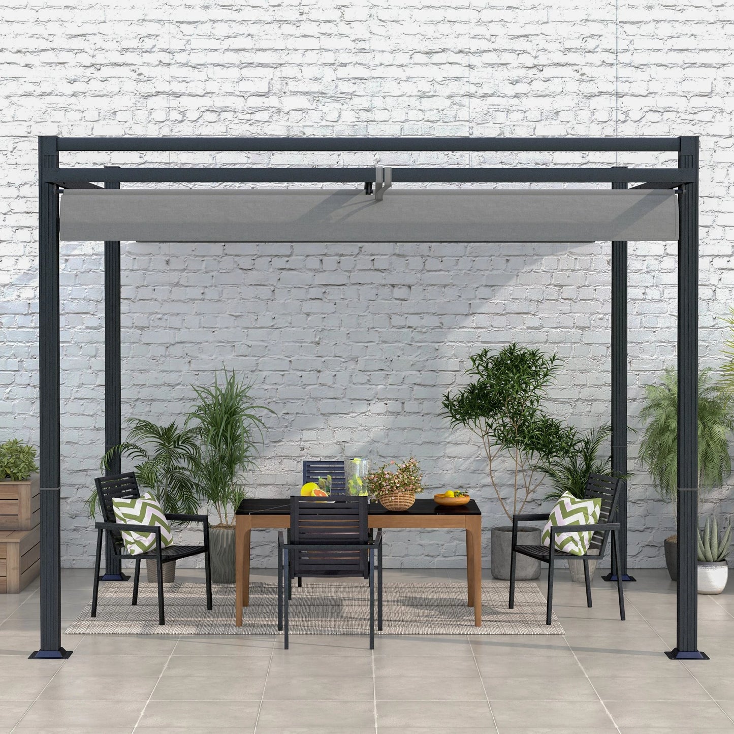 Outsunny 3 x 3(m) Retractable Pergola