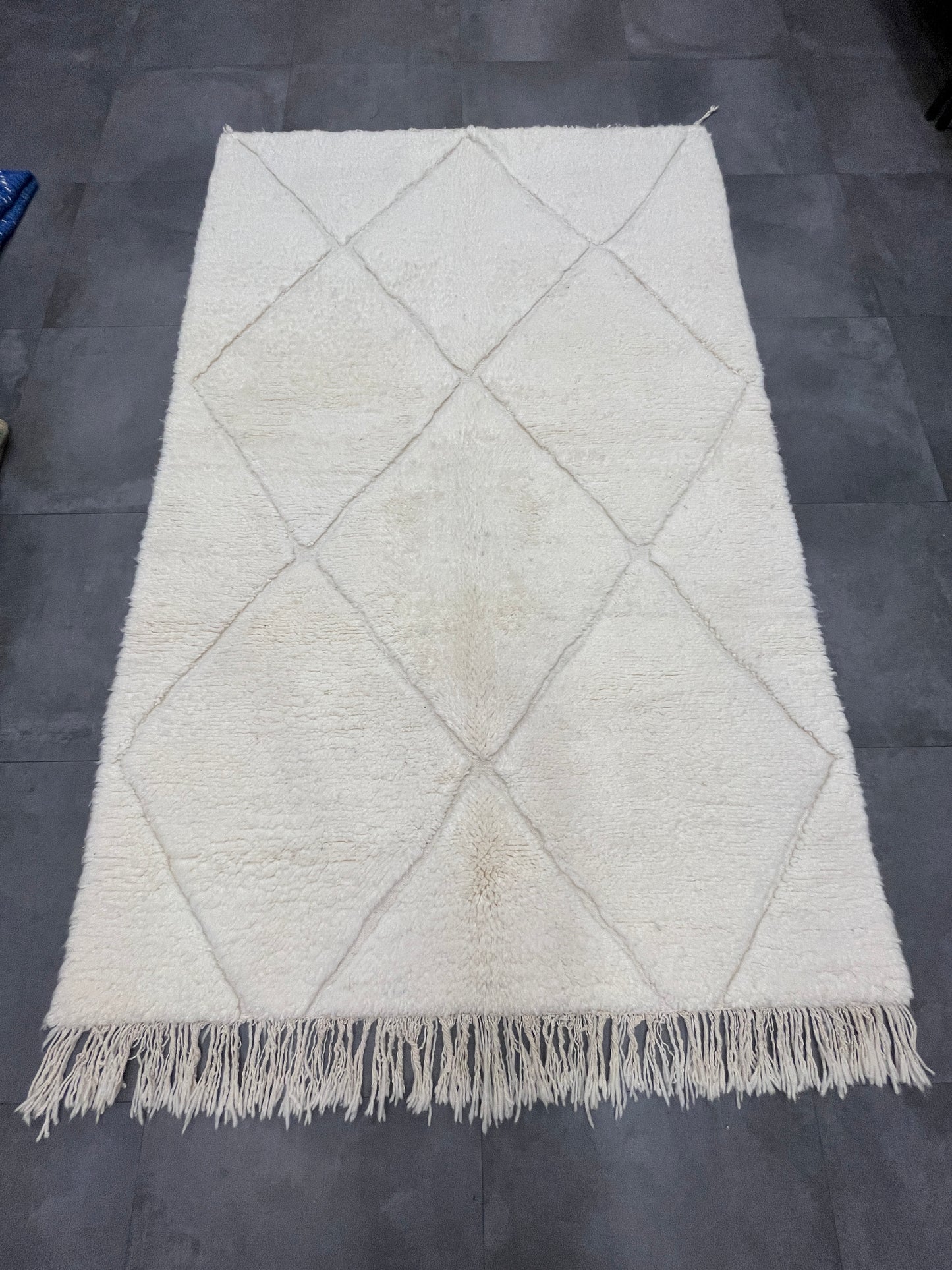 Moroccan Berber Rug - Beni Ourain White Diamond Foundation 2.6 X 1.6m | 100% Wool Handmade