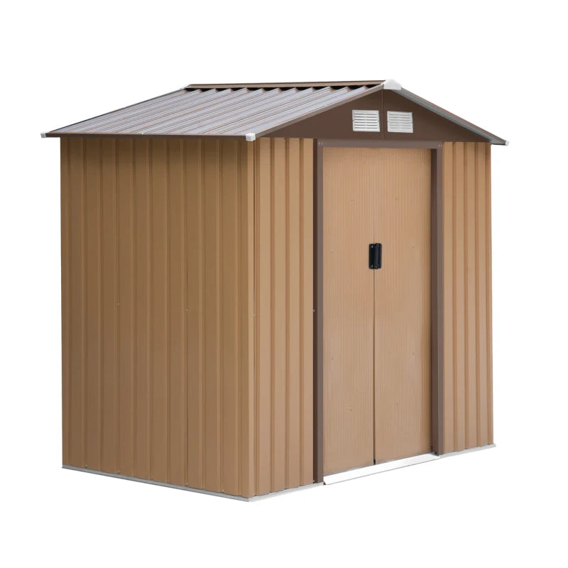 Outsunny 7 x 4ft Lockable Metal Garden Shed