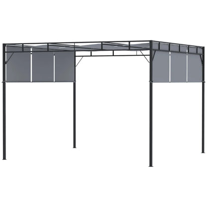 Outsunny 3 x 3(m) Steel Pergola Gazebo with Retractable Roof